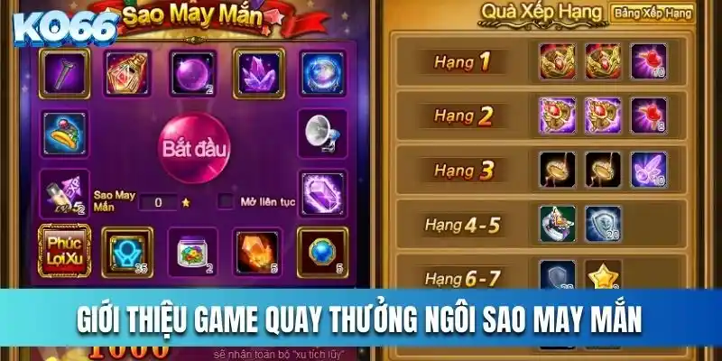 Giới thiệu game quay thưởng ngôi sao may mắn