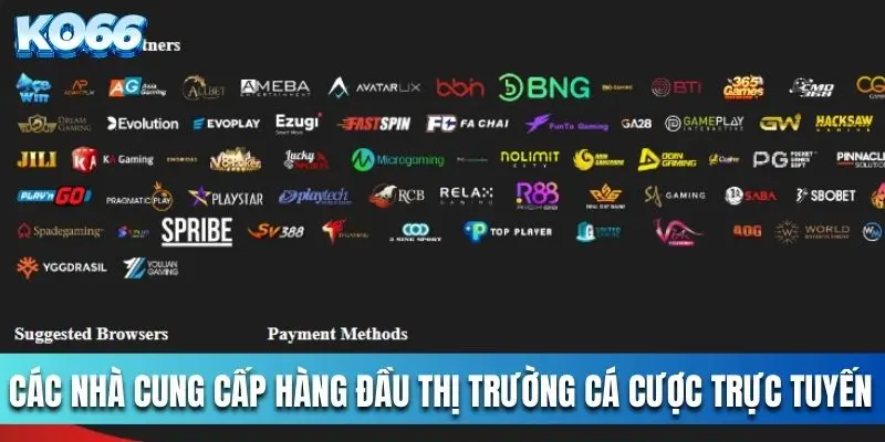 Các nhà cung cấp hàng đầu thị trường cá cược trực tuyến